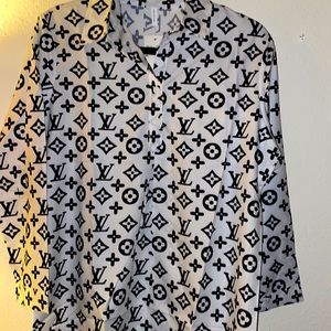 Louis Vuitton logo sleepover pajama top.